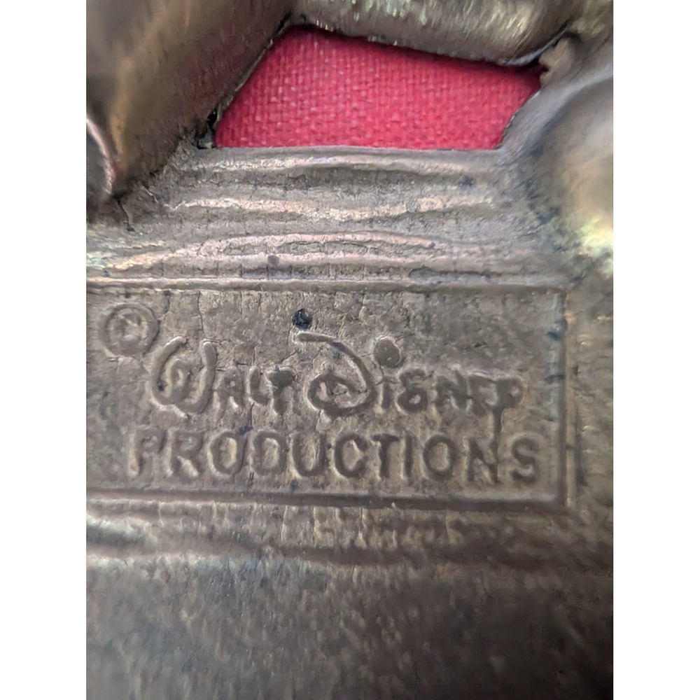 Vintage Walt Disney Productions Mickey Mouse Wall Hook Holder‎ Brass Metal Decor - Picture 3 of 4